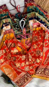 Pure Dola Silk With Multicolour blouse