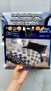 Vito Sprei Ukuran 180 X 200 X 20cm King Size B2 Motif Terlaris Termurah Motif pilihan