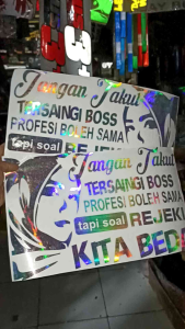 STIKER MOBIL DAPAT FULSET DUA STIKER KATAKATA STIKER CUTTING BAHAN NYALA