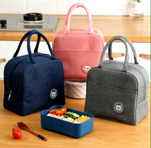 กระเป๋าหิ้วอเนกประสงค์ ใช้ใส่กล่องอาหารผักผลไม้ขนมและอื่นๆ ภายในทำความสะอาดง่าย