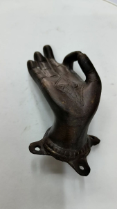 มือ มือพระ ที่เปิดตู้ มือจับ ประตู ทองเหลือง สำริต ดั้งเดิม แท้ๆ กว้าง 3 นิ้ว H-028-OK