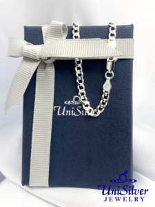 Unisilver 925 Sterling Curb Chain Mens Bracelet (MBD54)