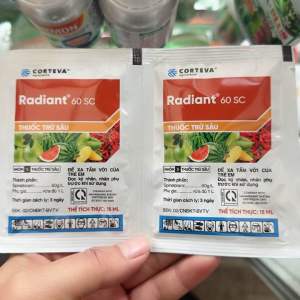 Radiant 60SC Thuốc trừ sâu sinh học trừ sâu tơ sâu xanh bọ trĩ và cây trông khác.
