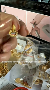 mini for kids14k bangkok gold plated earings(3pairs for 105)random design