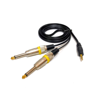 Kabel Jack AUX Hp 3.5 To 2 Akai Mono 1.5 M