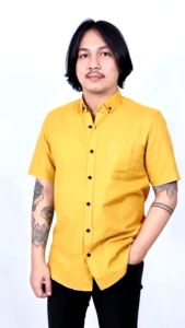 Kemeja Polos Lengan pendek | Kemeja Lengan pendek Warna Kunyit M | L | XL