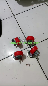 Roda Etalase 2 inch PU Heavy Duty + Rem 1set isi 4 roda
