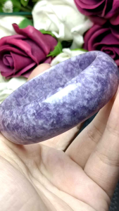 Natural Plum Blossom Tourmaline Purple bangle 55mm+ 梅花碧玺云母碧玺雪花碧玺/锂云母手镯 55mm+