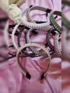 Bando Kepang Mutiara Elegan / Bando Simpul Mutiara Vintage / Bandana Lilit Mutiara / Pearl Braid Headband / MD6221