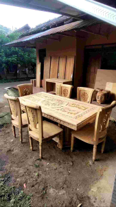 KURSI MAKAN UKIR SALINA KAYU JATI GRADE A