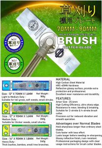 JODUN 90MM X 12" (BILAH MESIN POTONG RUMPUT) High Carbon Steel Brush Cutter Blade For All Generation Brush Cutter (Thai Version) (100% Original)