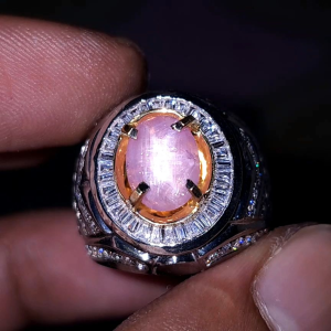 natural pink sapphire star ceylon safir srilanka no treatment BODY GLASS