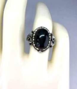 NATURAL BLACK AND GOLDEN OBSIDIAN RING