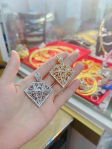 Mặt dây chuyền kim cương LỚN đính đá Kami trang sức sỉ