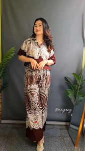 Veronica One Set Crop Top Baby Dol Setelan Wanita Kekinian Viral Bahan Rayon Viscose Celana Kulot