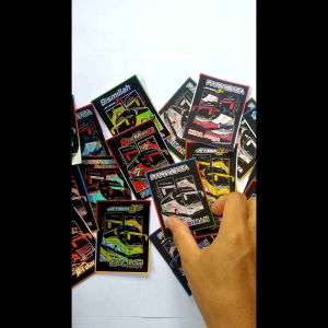 stiker bus glitter hologram vinyl anti air bis basuri bus mania tempelan anak-anak buku koleksi jualan eceran grosir