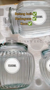 RS READY STOCK FOOD  GLASS CONTAINER FOOD STORAGE ROUND FAT SHAPE MULTIFUNCTION