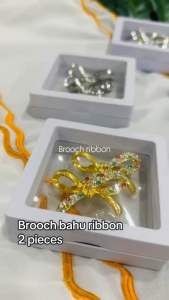 2pcs [FREE BOX] Korea Premium Brooch RibbonKerongsang Tudung Pin Tudung Bahu(Kiri Kanan)Hijab Pin-B2921