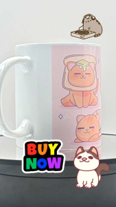Cute Cat Print Design Coffee Mug | Sublimation Print white mug (11oz/15oz) and magic mug (11oz)