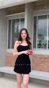 ’ Tiffani Jumpsuit ’ - จั๊มสูทสายเดี่ยวขาสั้น ด้านในเป็นกางเกง  RTW.K