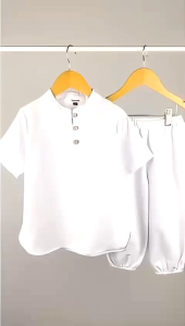 Setelan Koko Adam Putih Manasik Haji Anak Lucuna Size 1-5THN