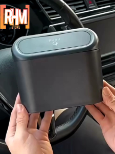 Tempat Sampah Mobil Gantung Mini Tempel Jok kursi belakangan & Pintu Mobil – Tutup Push Anti Bau