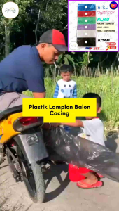 Plastik Lampion/ Balon Cacing/ Terjun Payung/ Layangan Panjang 60 Meter Tebal 0.005 Micron