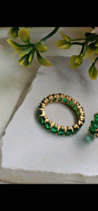 BBแหวนสแตเลสเพชsรอบสีเขียวsize 5/6/7us