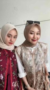 Rompi VEST Tille Garden Baju atasan mix Pola Bunga Wanita cocok buat Kondangan