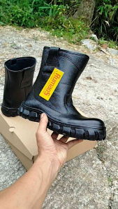 sepatu safety proyek rumaos kulit premium ujung besi