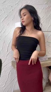 [Lolabae] LONG MINA Top | Atasan Kemben Wanita | Kemben Polos | Baju Dalaman Kemben | Tube Top