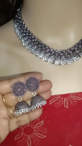 German Silver Necklace Set / Mahalaxmi Necklace Set / Premium Quality Indian Necklace Set