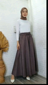 Kulot Lebar Payung Semi Wol Polos & Bawahan Wanita Big Size LP 120 cm