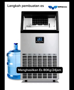 Mashin - Ice Maker Pembuat Es Batu 80kg/24jam Ice Cube Machine