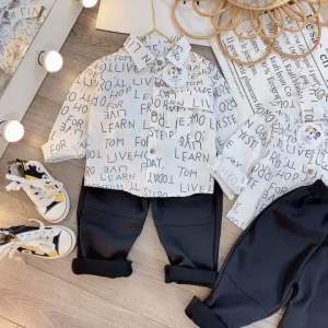 Set sơ mi trắng quần dài bé trai