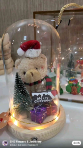 Christmas Wonderland Santa Claus Snowman Christmas Gift Box Christmas Bear in Glass Dome Christmas Dome with Light