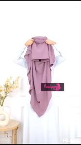 Jilbab Bergo Malay/khimar Jumbo non Pet /Hijab Tanpa Pet Crinkle Airflow