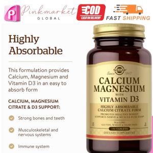 Solgar Calcium Magnesium with Vitamin D3 Tablets - Bone & Immune Support (150/300 Tablets)