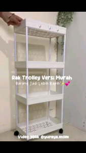 Rak Troli Dapur Serbaguna 4 Tingkat Dengan Roda