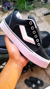 Promo !! Sepatu sekolah Vntla F4dboy Hitam putih . pria wanita