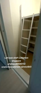 Loft bed with shelf customize singapore /helper loft bed/bomb shelter/unity/smaller room