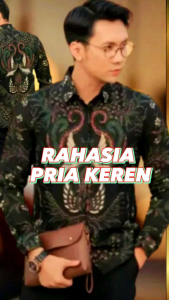 Kemeja Pria Merah Navy Bahan Katun Halus Lapis Furing Lengan Panjang