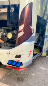 KNALPOT SOUS JETBUS CORONG 3 CABANG 3 STAINLESS BIRU BLUE FIRE UNTUK TRUK MEDIUM BUS