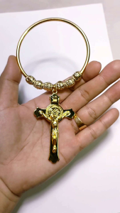 St. Benedict Miraculous Exorcism Crucifix Hanging Door Knob Chimes for Protection Against Evil for All Season Gift or Souvenir. Free Pouches