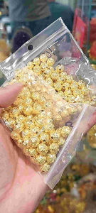 100 hạt harm Bi v.àng tròn kim tiền size 6li 8li 10li chuyên làm vòng tay phụ kiện trang sức.