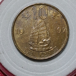 Koin Hongkong Koleksi kuno Langka 10C Kecil Jarang ada Tahun 1997