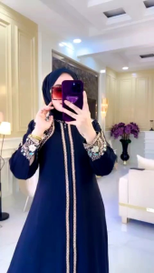 ABAYA TURKEY BORDIR BAHU MODEL SLETING PANJANG