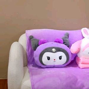 2in1 pillow plush toy with blanket plushie pillow kuromi melody capybara stuffed cute doll