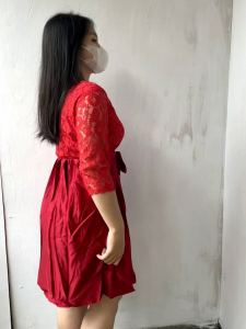 Dress Pesta Satin Velvet Mewah Mini Dress Brokat Kekinian Dress Remaja Terbaru Viral Untuk Natalan zh