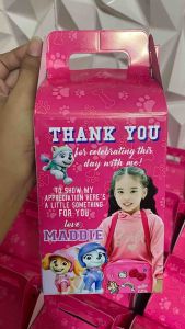Customized Party Loot Bags Gable Box for Birthday Christening Lootbag giveaways